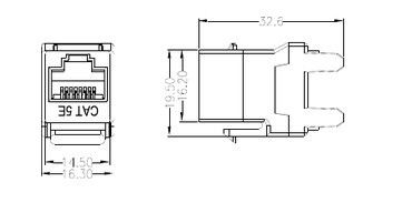 Cat.5E RJ45 شبكة كيستون جاك كرون 180 درجة 8P8C وحدات جاك موثوقة YH7004